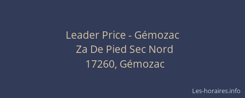 Leader Price - Gémozac