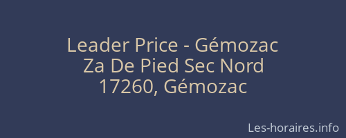 Leader Price - Gémozac
