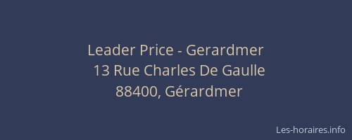 Leader Price - Gerardmer
