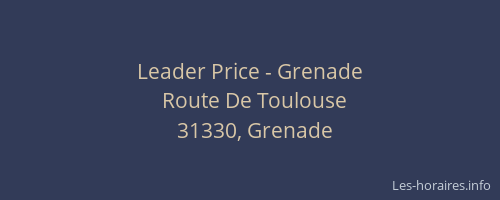 Leader Price - Grenade