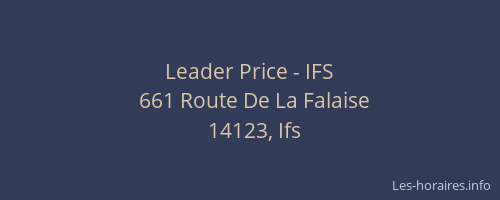 Leader Price - IFS