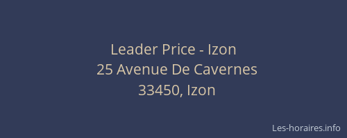 Leader Price - Izon