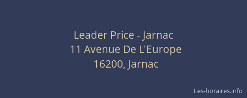 Leader Price - Jarnac