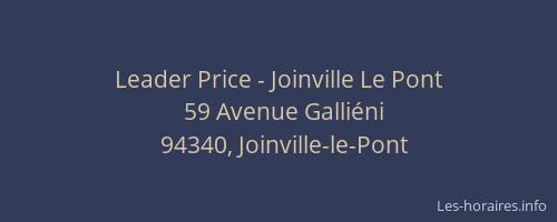 Leader Price - Joinville Le Pont