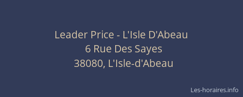 Leader Price - L'Isle D'Abeau