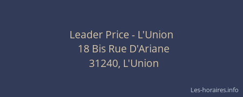 Leader Price - L'Union
