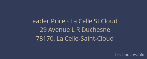 Leader Price - La Celle St Cloud