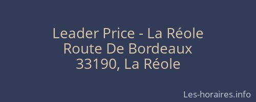 Leader Price - La Réole