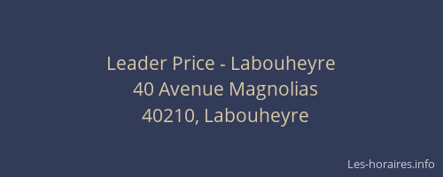 Leader Price - Labouheyre