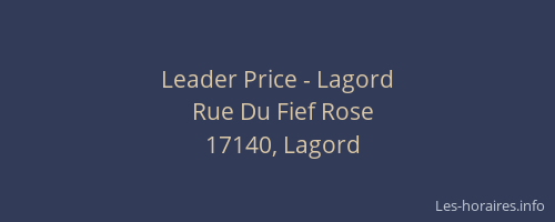 Leader Price - Lagord