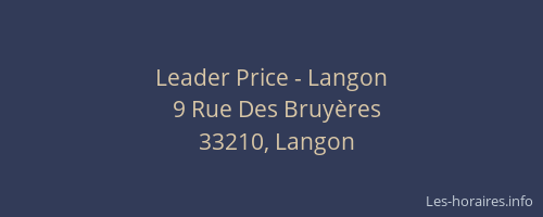 Leader Price - Langon