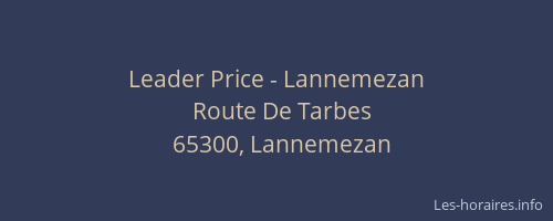 Leader Price - Lannemezan