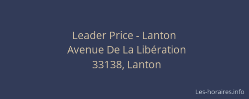 Leader Price - Lanton