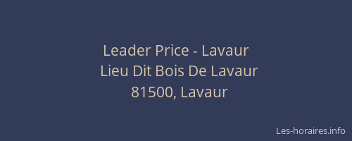 Leader Price - Lavaur