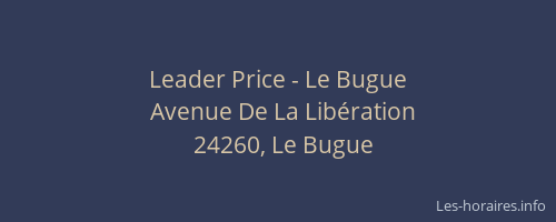 Leader Price - Le Bugue