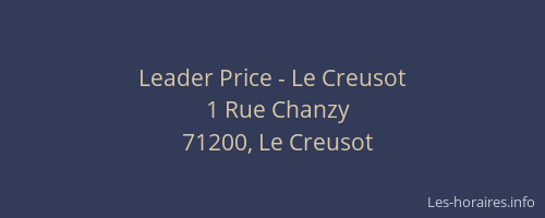 Leader Price - Le Creusot