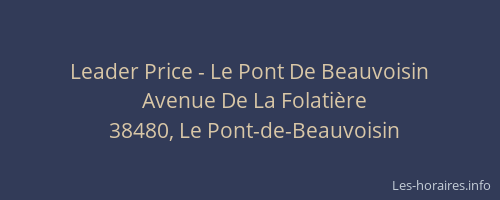 Leader Price - Le Pont De Beauvoisin
