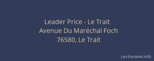 Leader Price - Le Trait