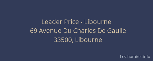 Leader Price - Libourne