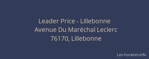 Leader Price - Lillebonne