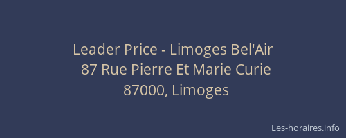 Leader Price - Limoges Bel'Air