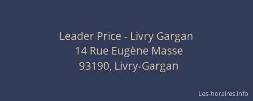 Leader Price - Livry Gargan