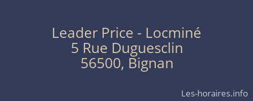Leader Price - Locminé