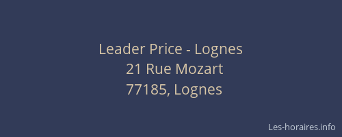 Leader Price - Lognes