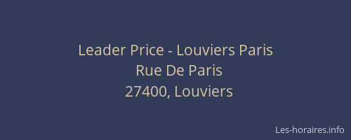 Leader Price - Louviers Paris