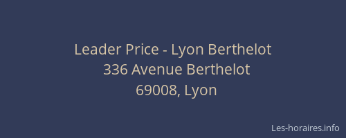 Leader Price - Lyon Berthelot