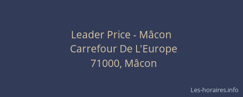 Leader Price - Mâcon