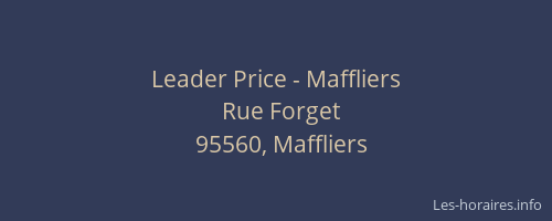 Leader Price - Maffliers