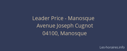 Leader Price - Manosque