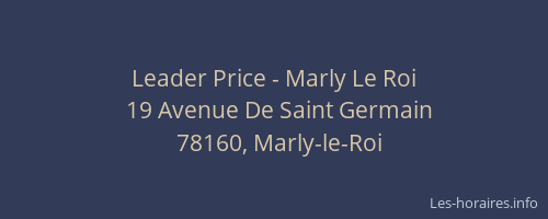 Leader Price - Marly Le Roi