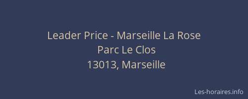 Leader Price - Marseille La Rose