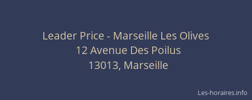 Leader Price - Marseille Les Olives