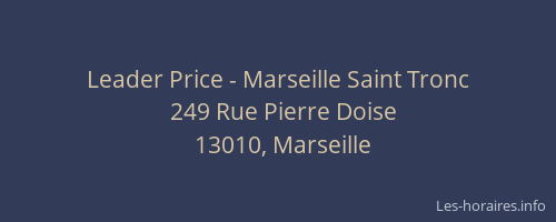 Leader Price - Marseille Saint Tronc