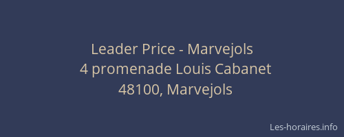 Leader Price - Marvejols