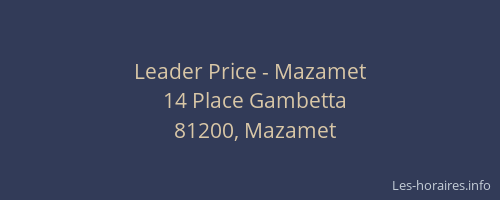 Leader Price - Mazamet