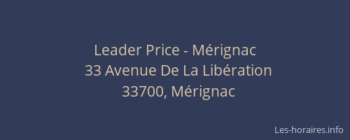 Leader Price - Mérignac