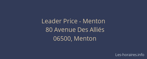 Leader Price - Menton