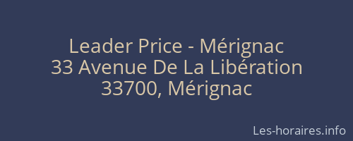 Leader Price - Mérignac