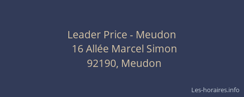 Leader Price - Meudon