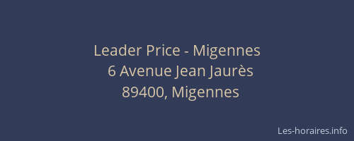Leader Price - Migennes