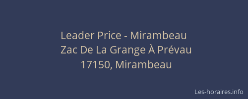 Leader Price - Mirambeau