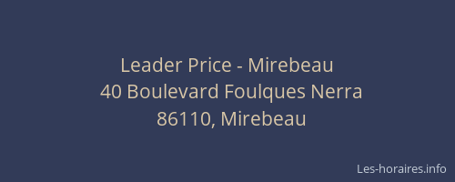 Leader Price - Mirebeau