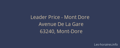 Leader Price - Mont Dore