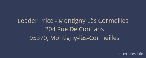 Leader Price - Montigny Lès Cormeilles