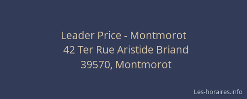 Leader Price - Montmorot