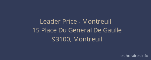 Leader Price - Montreuil
